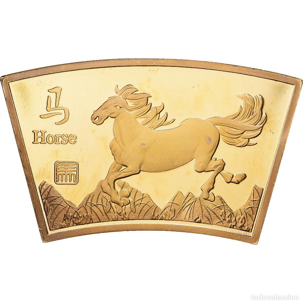 Medallas tem&aacute;ticas: [#1216618] China, medalla, Ann&eacute;e du Cheval, Copper Gilt, FDC