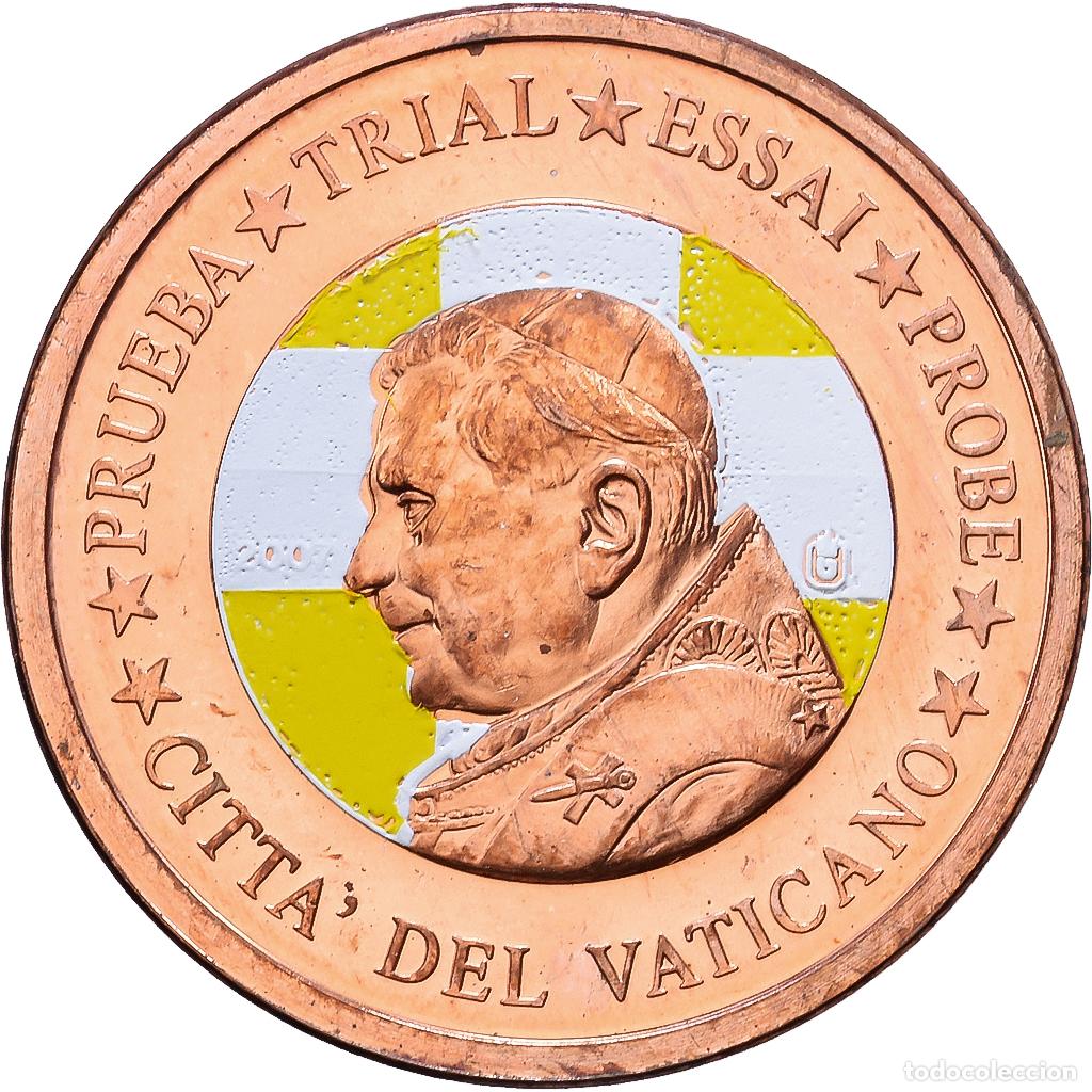 Medallas tem&aacute;ticas: [#1216796] CIUDAD DEL VATICANO, medalla, 1 C, Essai-Trial Benoit XVI, couleur, 2007, Cobre