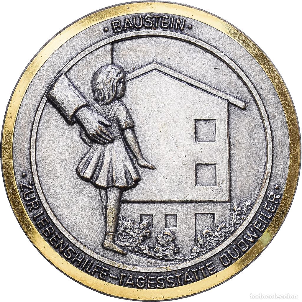 Medallas tem&aacute;ticas: [#1216671] Alemania, medalla, Baustein, zur Lebenshilfe Tagesst&auml;tte Dudweiler, M&eacute;tal, EBC
