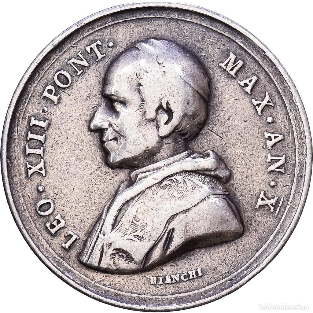 Medallas tem&aacute;ticas: [#1216669] CIUDAD DEL VATICANO, medalla, Le Pape L&eacute;on XIII, 1888, Plata, Blanchi, MBC