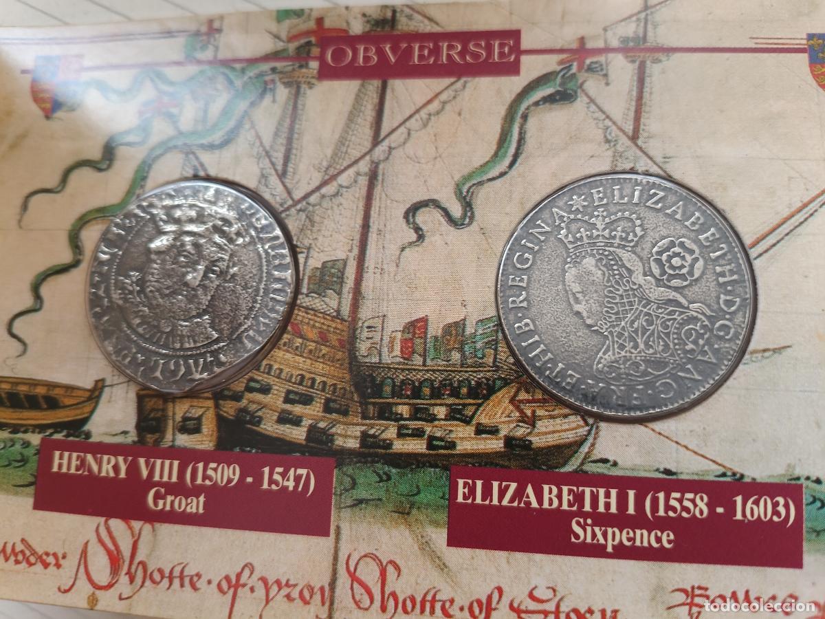 Medallas tem&aacute;ticas: Coincard. TOWER of LONDON. Reino Unido. Souvenir de 2 medallas. Torre de Londres, Enrique VIII