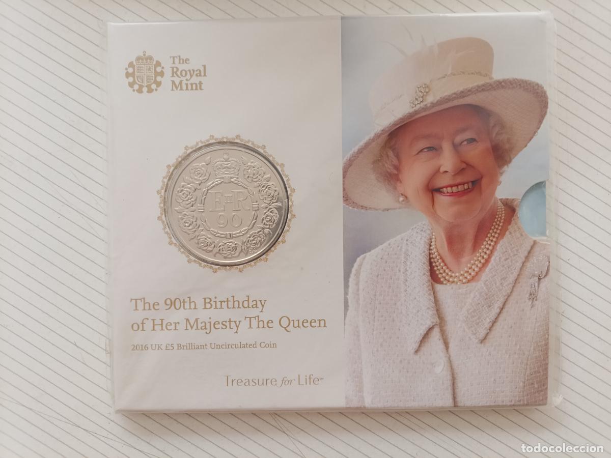 Medallas tem&aacute;ticas: Reino Unido. Royal Mint The 90th Birthday of Her Majesty The Queen 2016 UK &pound;5 Libras SC Uncirculated