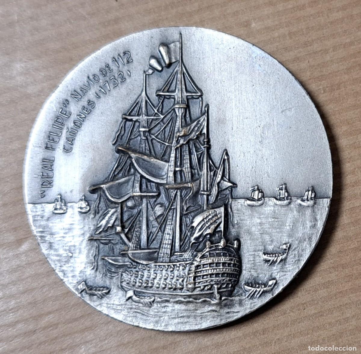 Medallas tem&aacute;ticas: Medalla X Sal&oacute;n N&aacute;utico Internacional Barcelona 1972 &ndash; Nav&iacute;o Real Felipe 1732