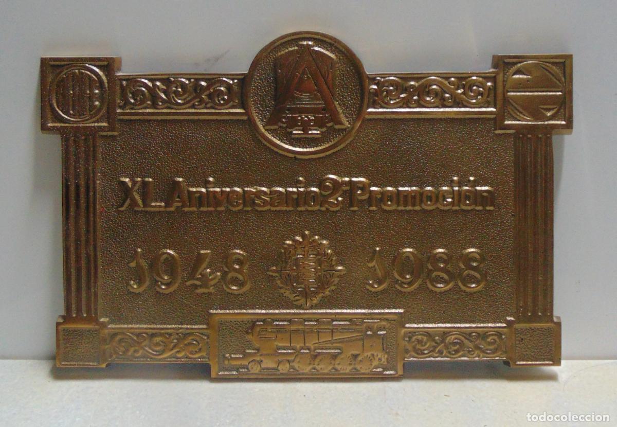 Medallas tem&aacute;ticas: PLACA COMEMORATIVA RENFE 1988 SEGUNDA PROMOCION, 1,650G., 23,7x15,4CM
