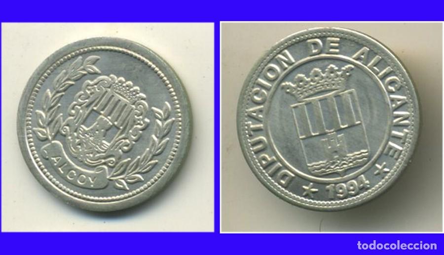 Medallas tem&aacute;ticas: MONEDA PLATA DIPUTACION DE ALICANTE ESCUDOS DE LOS PUEBLOS DE ALICANTE ALCOY
