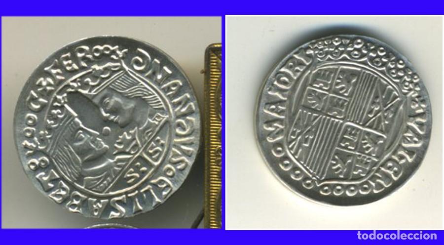 Medallas tem&aacute;ticas: MONEDAS VALENCIANAS REPRODUCCION EN PLATA LAS PROVINCIAS MONEDA REYES CATOLICOS