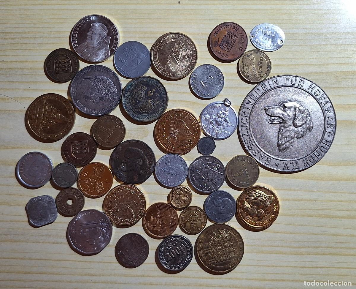 Medallas tem&aacute;ticas: Lote Jetons Tokens Medallas Monedas Varias Fichas de Transportes