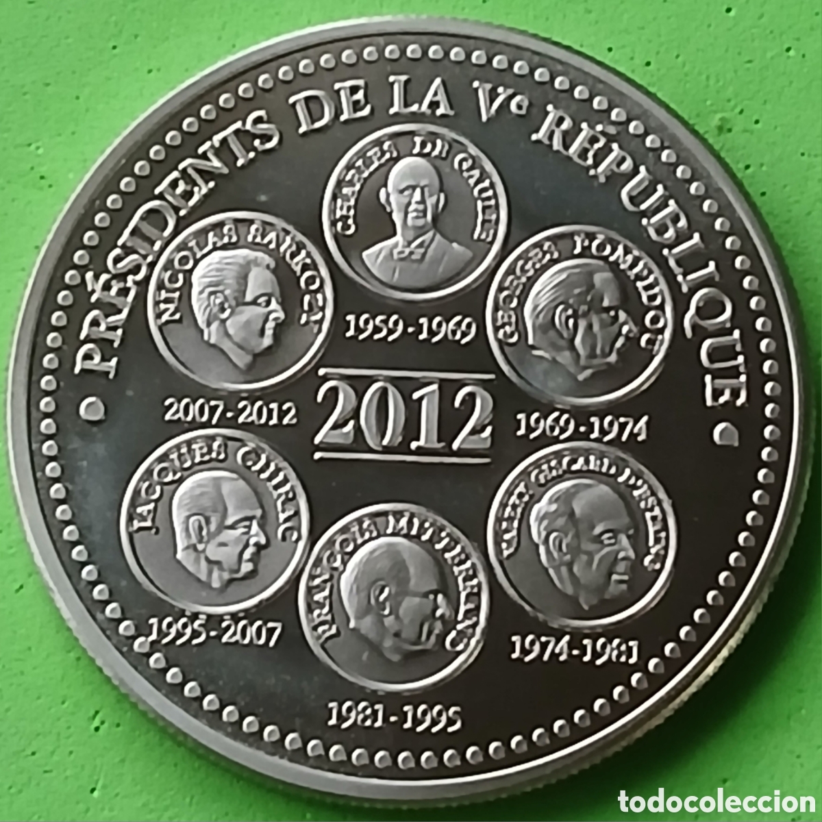 Medallas tem&aacute;ticas: Francia medalla conmemorativa de la Quinta Rep&uacute;blica 2012
