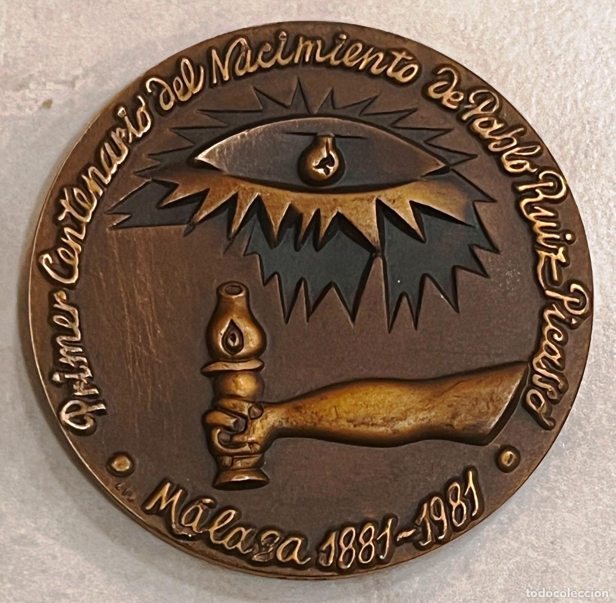 Medallas tem&aacute;ticas: Medalla conmemorativa del primer centenario del nacimiento de Pablo Picasso, de bronce. Dise&ntilde;ador: M