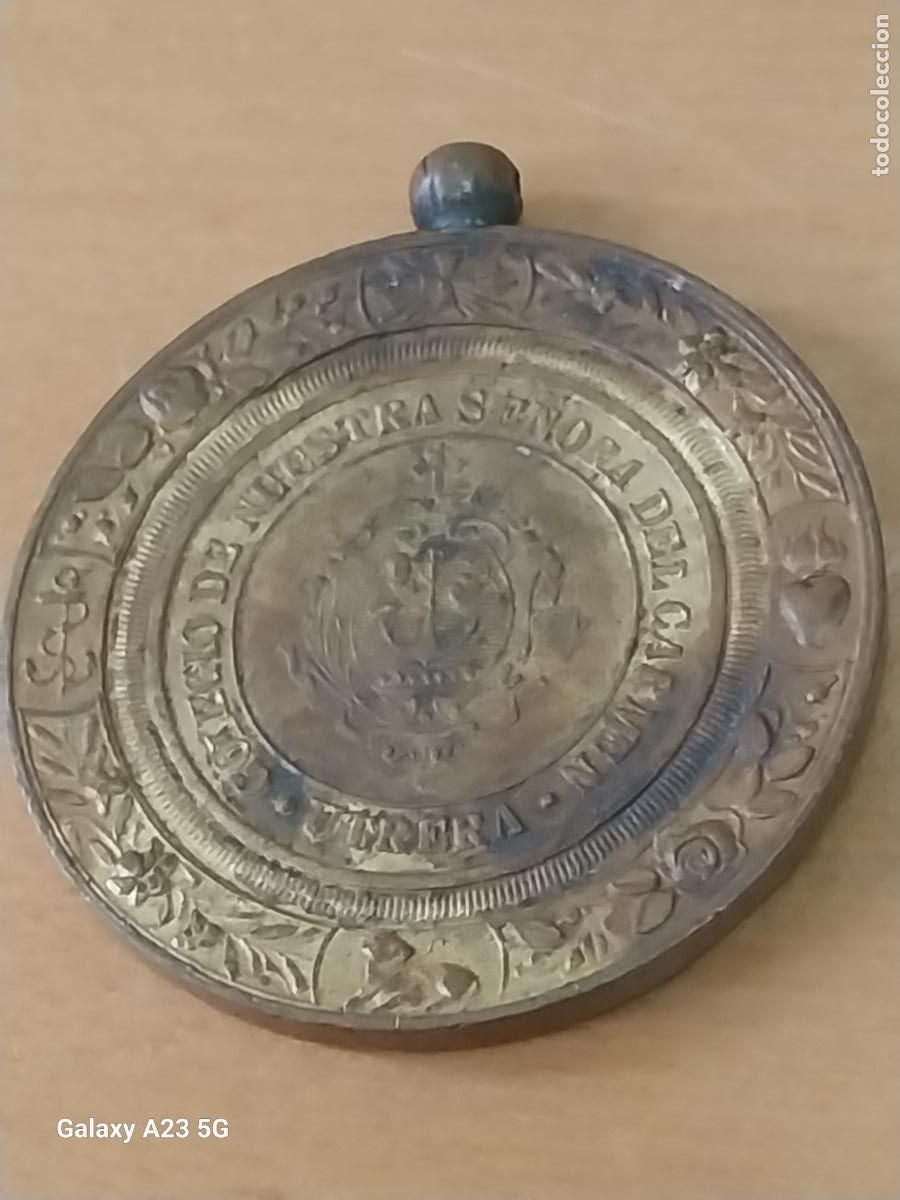 Medallas tem&aacute;ticas: COLEGIO NTRA SRA DEL CARMEN UTRERA MEDALLA II PREMIO METAL DORADO 4CMS ORIGINAL VINTAGE