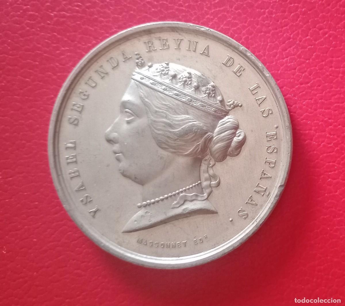 Thematische Medaillen: ISABEL II - MEDALLA EXPOSICION INTERNACIONAL DE BAYONA - A&Ntilde;O 1864 -