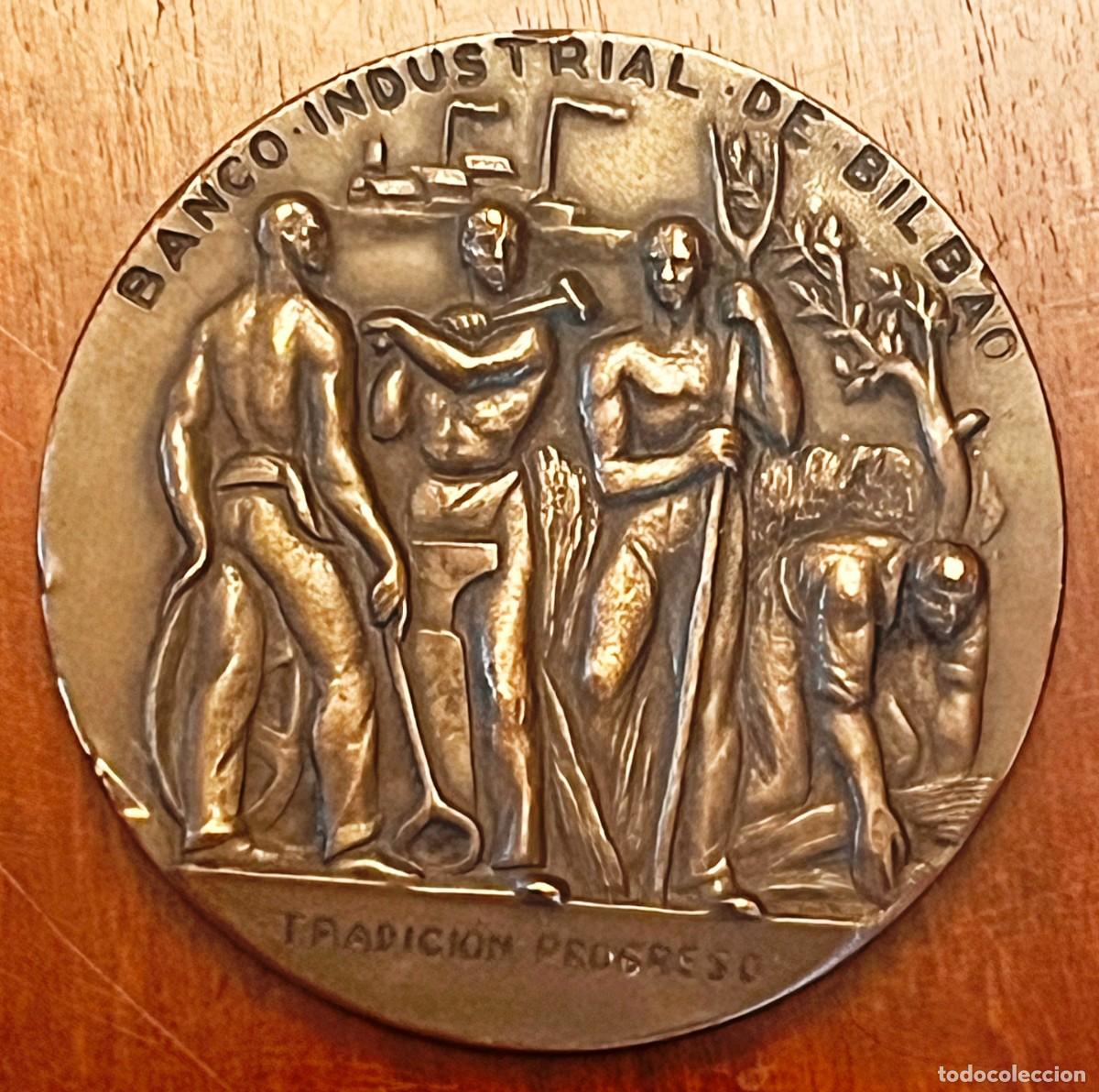 Medallas tem&aacute;ticas: MEDALLA CONMEMORATIVA DEL 107 ANIVERSARIO DEL BANCO INDUSTRIAL DE BILBAO. 1.964, de bronce, BANCO IN