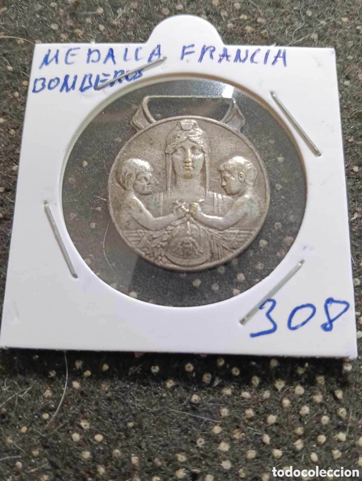 Medallas tem&aacute;ticas: Medalla fondo para hu&eacute;rfanos de Bomberos franceses 1935
