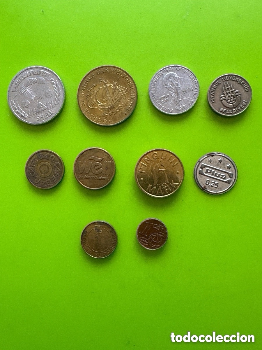 Medaglie tematiche: Lote 10 fichas, token internacionales, monedas (A15)