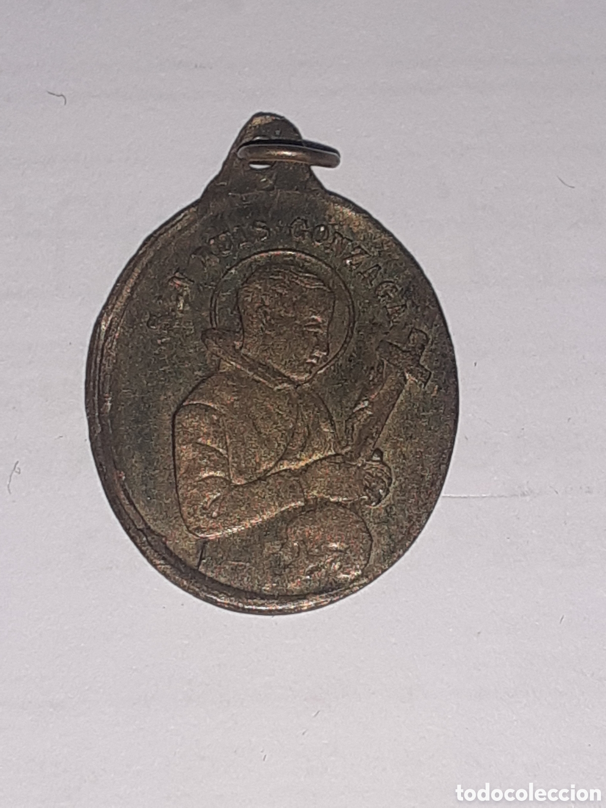 Medallas tem&aacute;ticas: ANTIGUA MEDALLA SSN LUIS GONZAGA. FINALES S XIX. REVERSO &Aacute;NGEL DE LA GUARDA