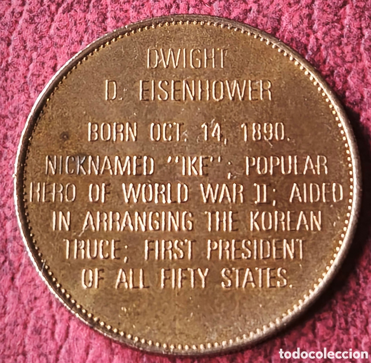 Medallas tem&aacute;ticas: EEUU. 1992. Token. Eisenhower - Foto 2