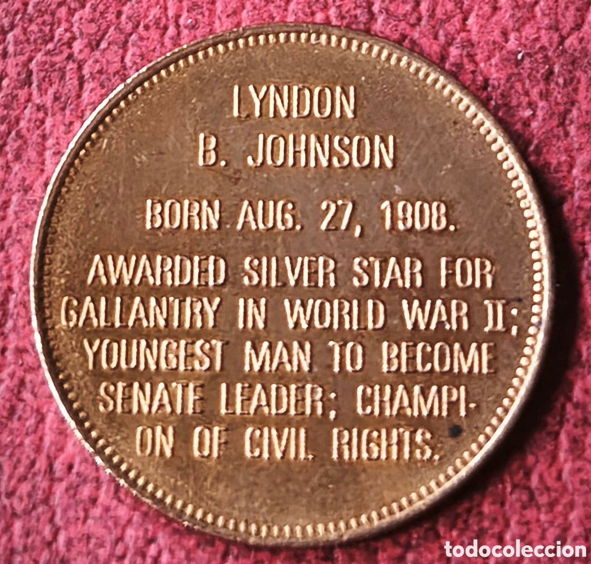 Medallas tem&aacute;ticas: EEUU. 1992. Token. Johnson - Foto 2