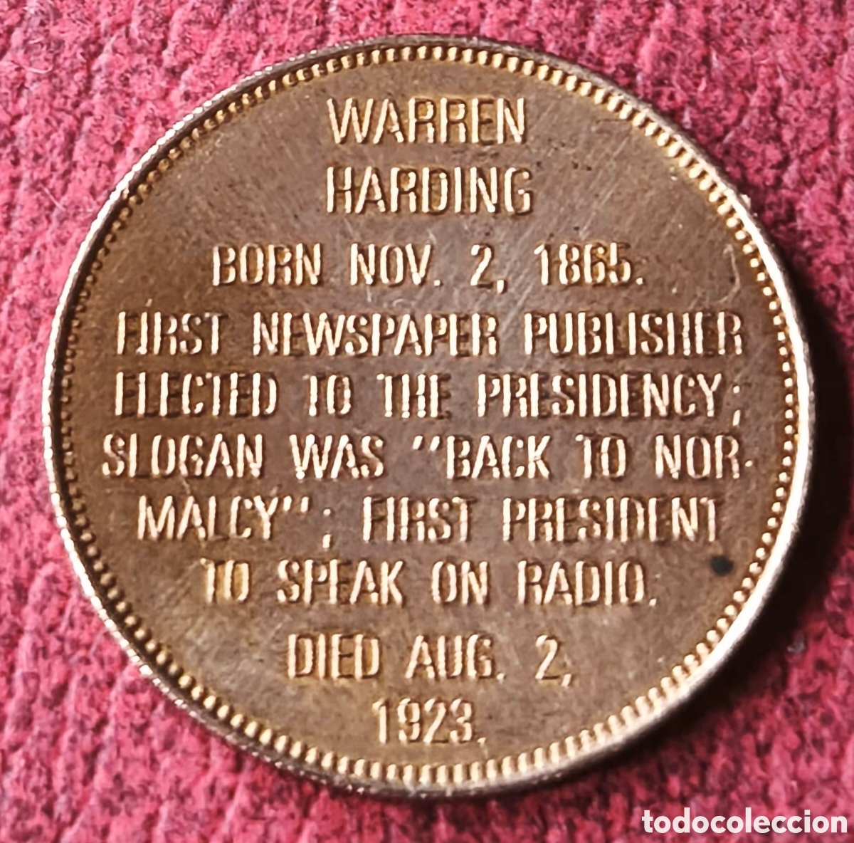 Medallas tem&aacute;ticas: EEUU. 1992. Token. Harding - Foto 2