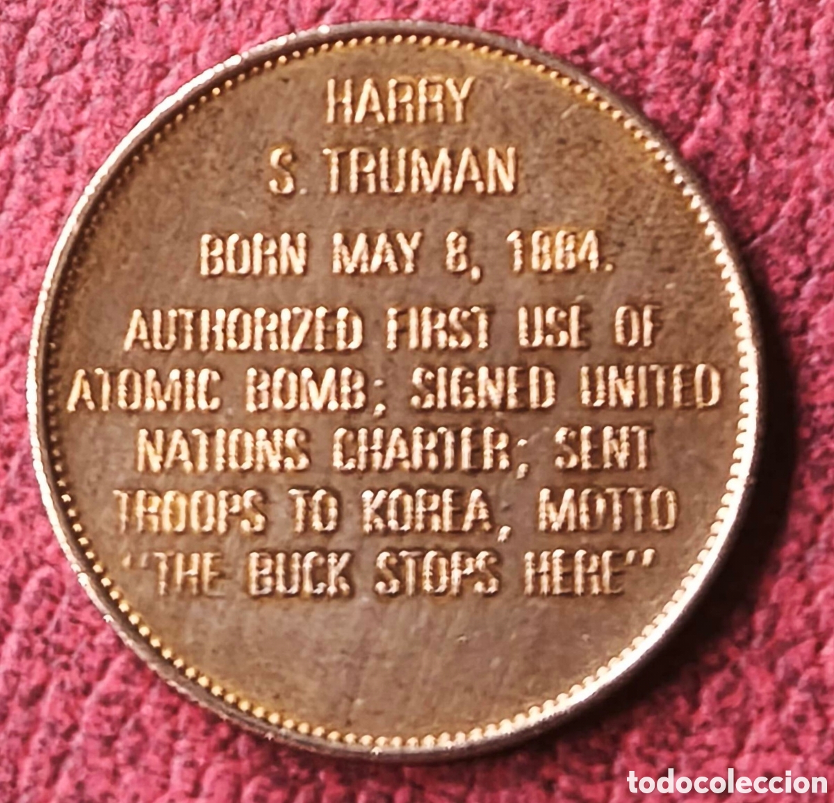 Medallas tem&aacute;ticas: EEUU. 1992. Token. Truman - Foto 2