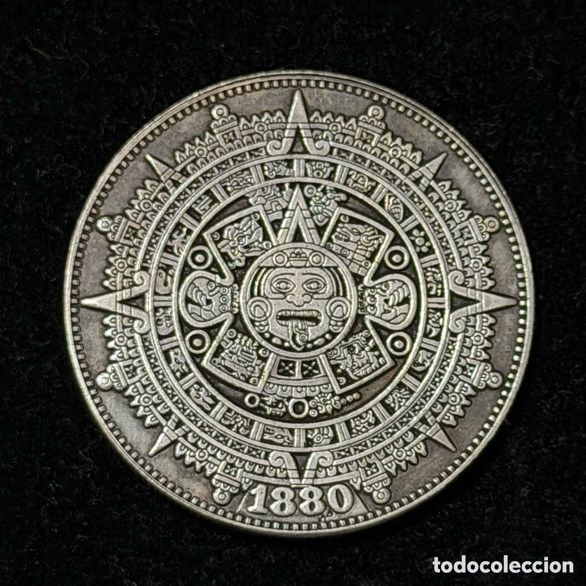 Medallas tem&aacute;ticas: Moneda fantas&iacute;a Calendario Azteca 1880 Morgan