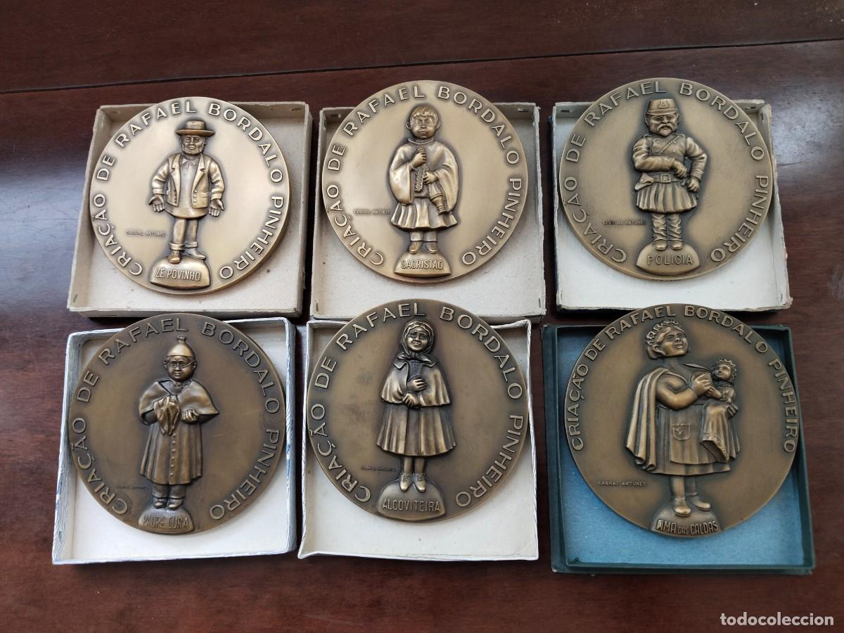 Medalhas tem&aacute;ticas: Portugal. 6 medallas figuras ceramista Rafael Bordalo Pinheiro. Cabral Antunes. Numeradas 278 de 400