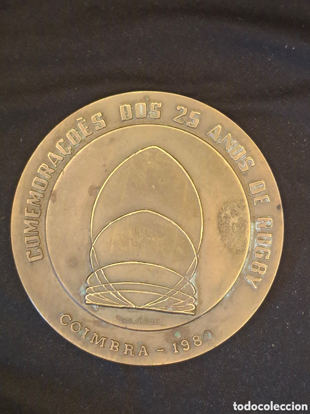 Medaglie tematiche: Medallas de Portugal conmemoraci&oacute;n de los veinticinco a&ntilde;os de rugby coimbra. 1980. MTC5