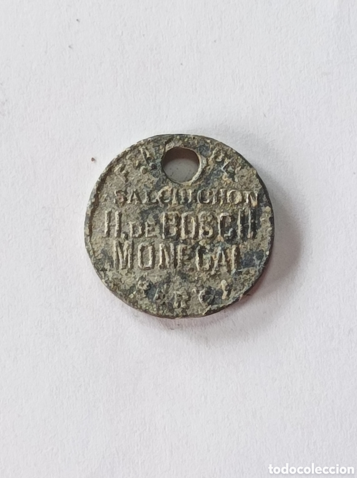 Medallas tem&aacute;ticas: SALCHICH&Oacute;N EL LEON. HIJOS DE BOSCH MONEGAL. ANTIGUO SELLO DE PLOMO O MARCHAMO. PRECINTO.