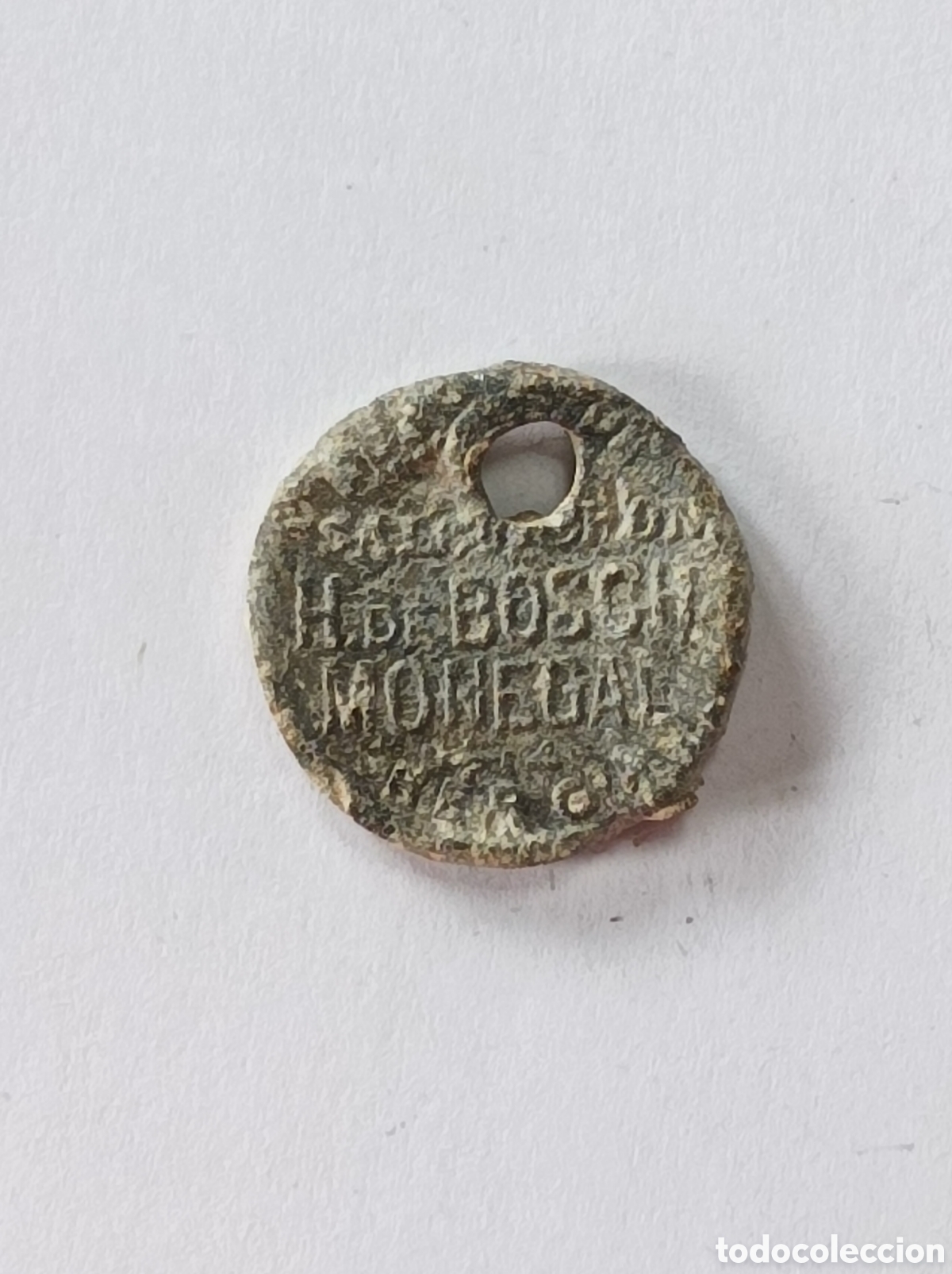 Medallas tem&aacute;ticas: SALCHICH&Oacute;N EL LEON. HIJOS DE BOSCH MONEGAL. ANTIGUO SELLO DE PLOMO O MARCHAMO. PRECINTO.