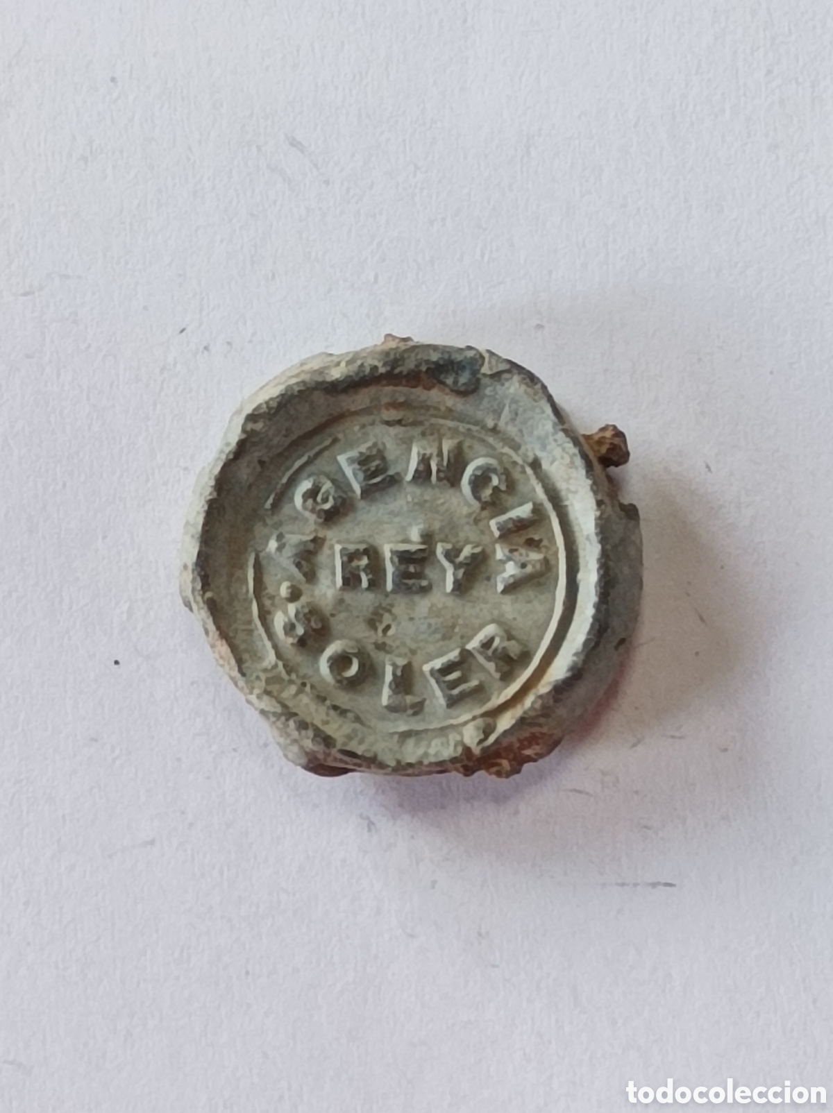 Medallas tem&aacute;ticas: AGENCIA REY SOLER. BARCELONA. ANTIGUO SELLO DE PLOMO O MARCHAMO. PRECINTO.