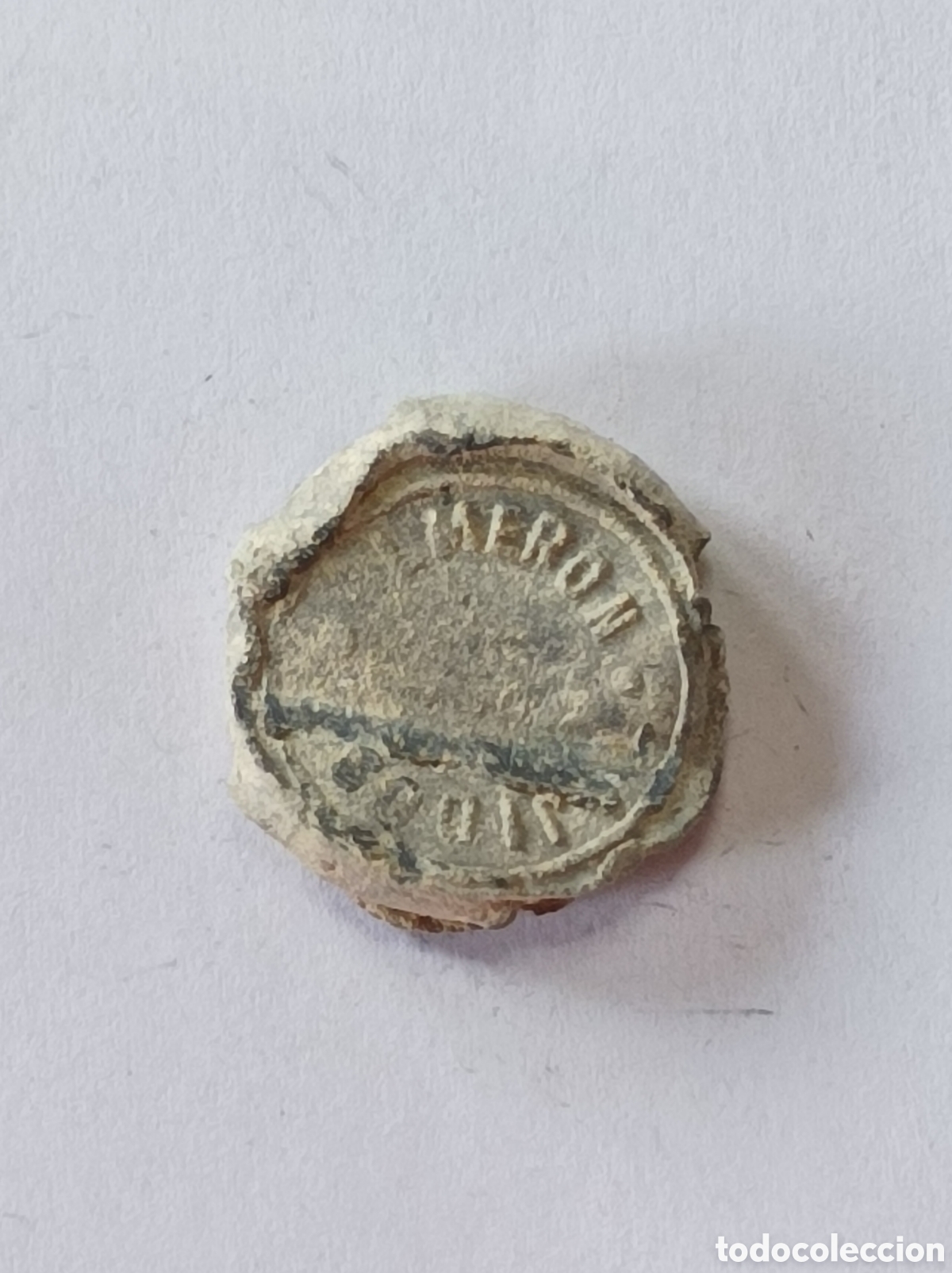 M&eacute;dailles th&eacute;matiques: TEJIDOS SALMER&Oacute;N. BARCELONA. ANTIGUO SELLO DE PLOMO O MARCHAMO. PRECINTO.