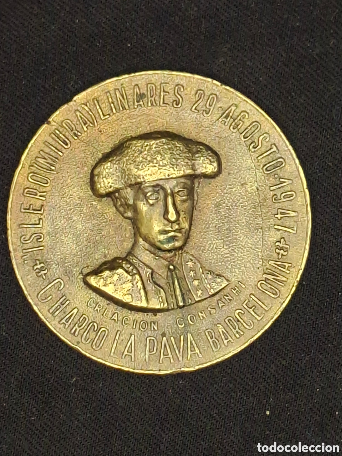 Medallas tem&aacute;ticas: MEDALLA LOTER&Iacute;A DE NAVIDAD 1948 (32363) - TORERO MANOLETE IN MEMORIAM - CHARCO LA PAVA, BARCELOMTC6