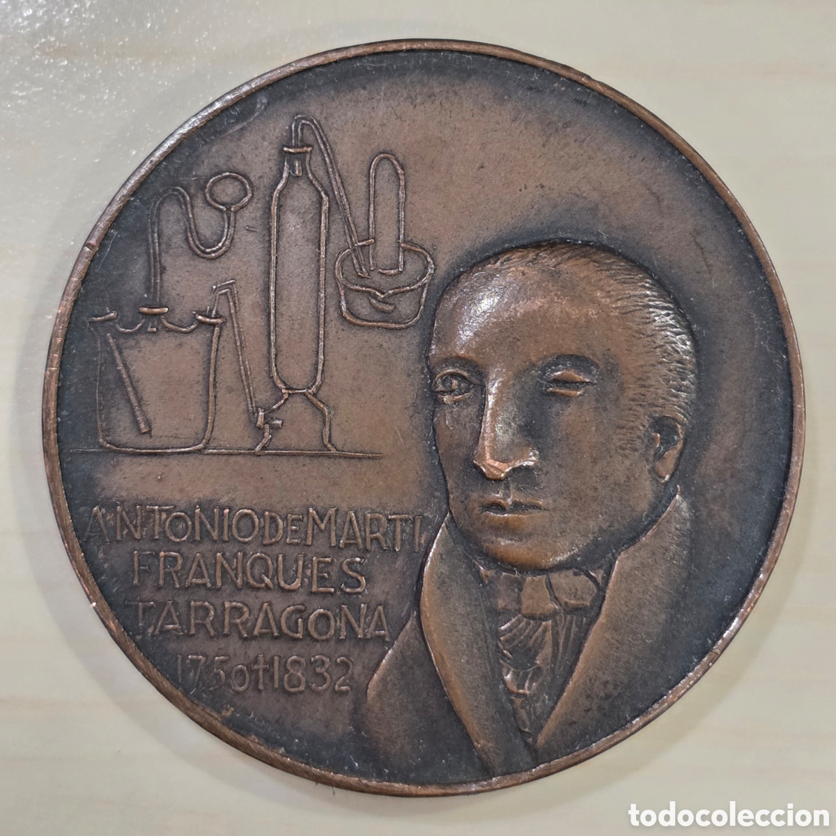 Medallas tem&aacute;ticas: Medalla Antonio de Mart&iacute; Franqueses 1750-1832 Altafulla Tarragona Feria Expoquimia 71 Qu&iacute;mica