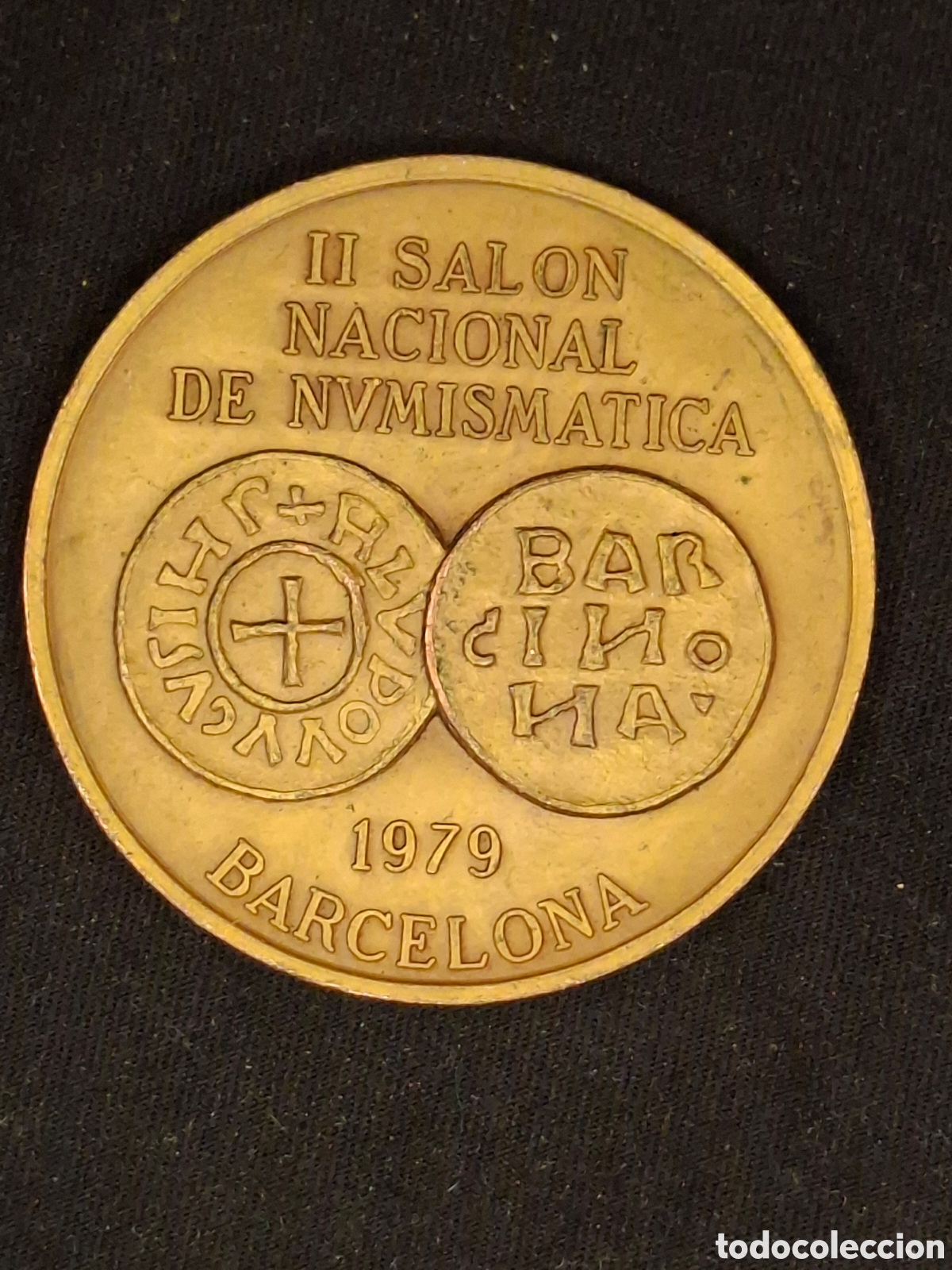Medallas tem&aacute;ticas: MEDALLA II SALON NACIONAL DE NUMISMATICA, BARCELONA 1979, FIRMA CALICO. MTC6