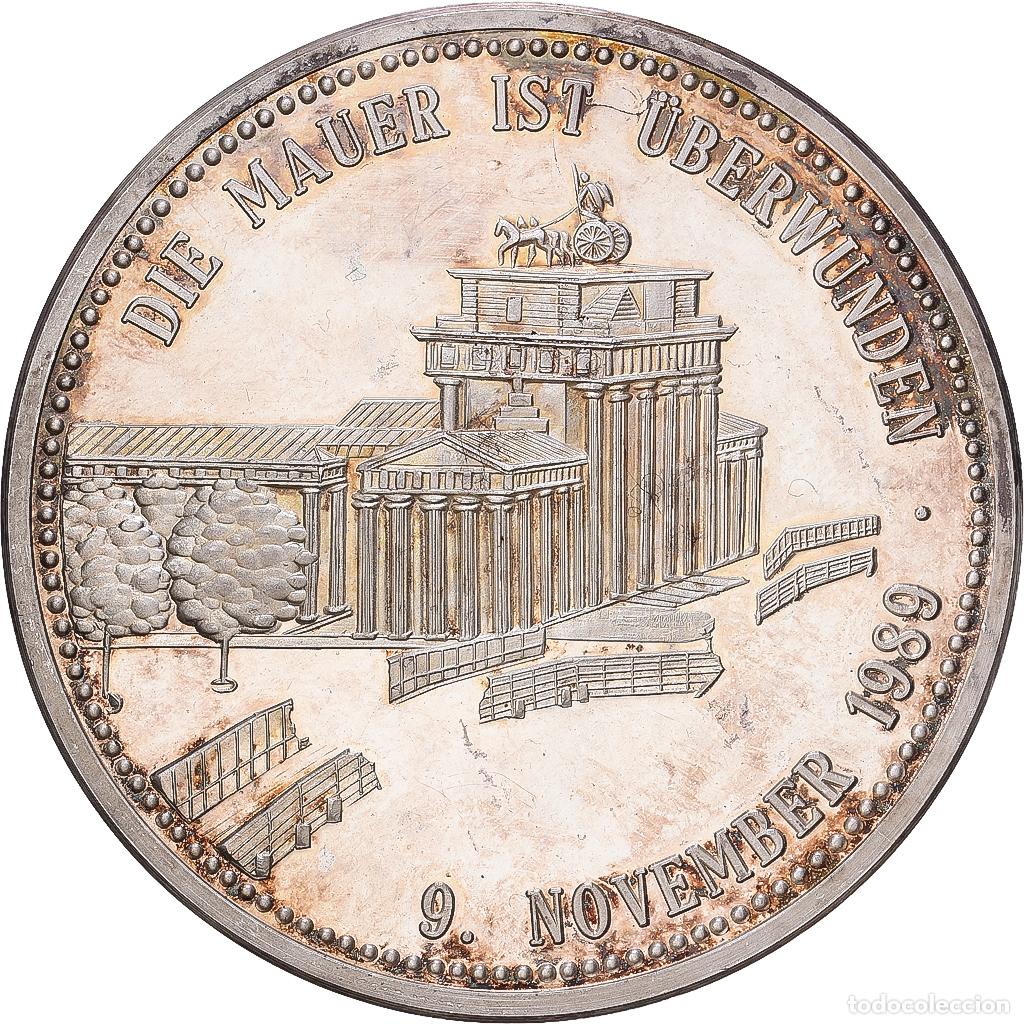 Medallas tem&aacute;ticas: [#1168151] Alemania, medalla, 1989, Plata, Chute du mur de Berlin, EBC+