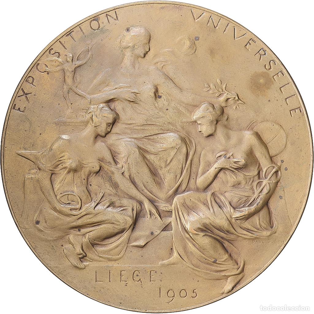 Medallas tem&aacute;ticas: [#1216851] B&eacute;lgica, medalla, Exposition Universelle de Li&egrave;ge, 1905, Bronce, Paul Dubois