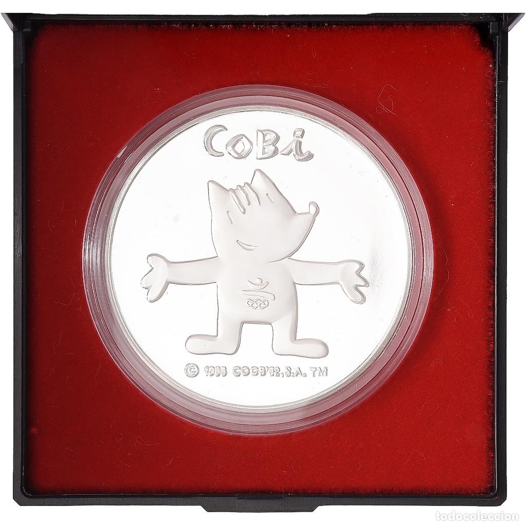 Medallas tem&aacute;ticas: [#1168130] Espa&ntilde;a, medalla, 1992, Plata, Jeux olympiques de Barcelone, Cobi, FDC