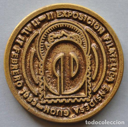 Medallas tem&aacute;ticas: MEDALLA DE LA II EXPOSICION FILATELICA ENSIDESA - GIJON 1983