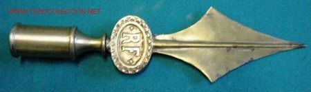 Militaria: Punta de estandarte RF R&egrave;publica Francesa. - Foto 1