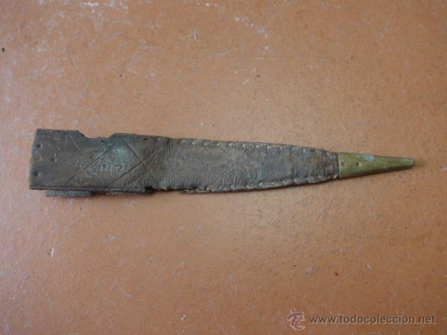 Militaria: Antigua funda de cuchillo de cuero - Foto 1