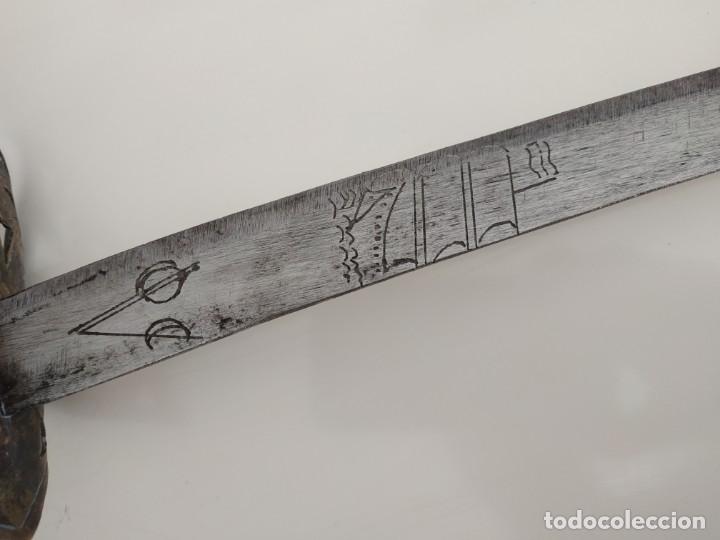 Militaria: Sable espada Shaver cool Armada de la marina Países Bajos hoja grabada con dibujos Shavercool VOC - Foto 17 - 288195628