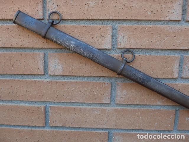 Militaria: ANTIGUA FUNDA METALICA ESPADA RECTA VAINA