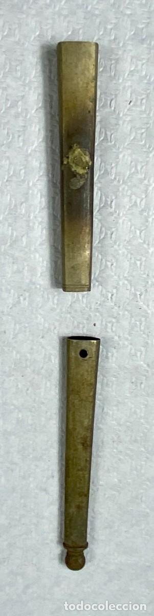 Militaria: Brocal y contera para vaina de cuero de espada Siglo XIX Original 26