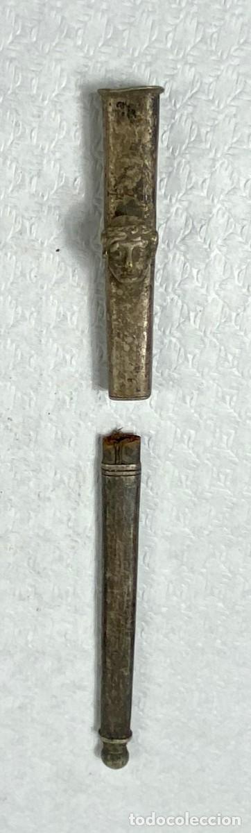 Militaria: Brocal y contera para vaina de cuero de espada Siglo XIX Original 28