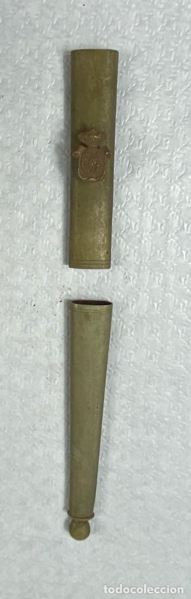 Militaria: Brocal y contera para vaina de cuero de espada Siglo XIX Original 29