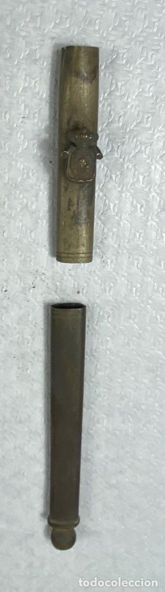 Militaria: Brocal y contera para vaina de cuero de espada Siglo XIX Original 30