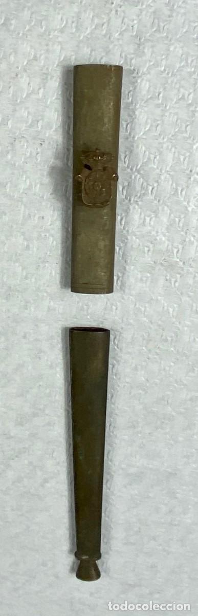 Militaria: Brocal y contera para vaina de cuero de espada Siglo XIX Original 38
