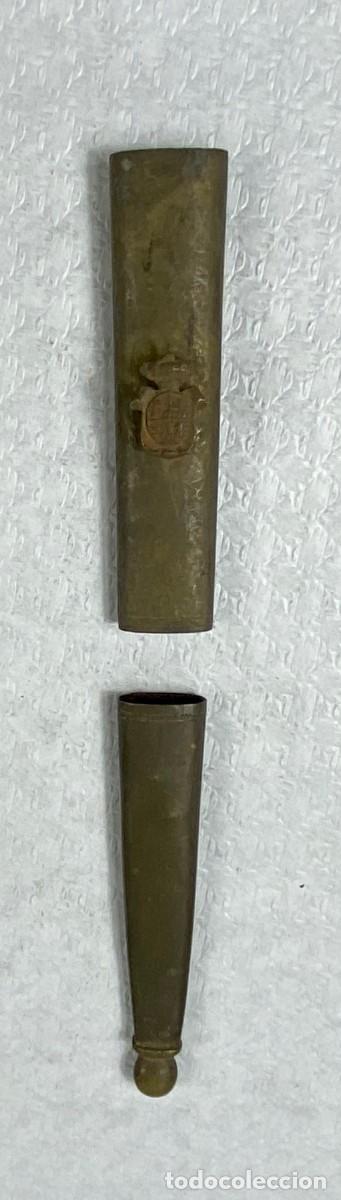 Militaria: Brocal y contera para vaina de cuero de espada Siglo XIX Original 41