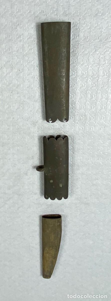 Militaria: Brocal y contera para vaina de cuero de espada Siglo XIX Original 42 ARMADA