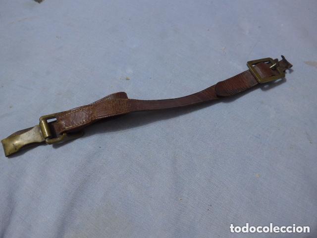 Militaria: Antiguo portasables de cuero marron, original. Guerra civil.