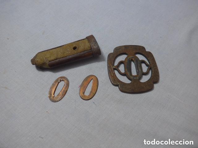 Militaria: Lote de antigua empu&ntilde;adura de katana japonesa a identificar. Japon.